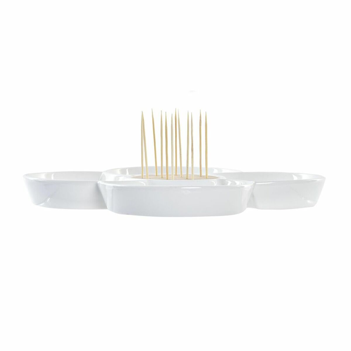 Bandeja de Aperitivos DKD Home Decor Multicolor Natural Bambú Gres Tropical 22 x 22 x 7 cm